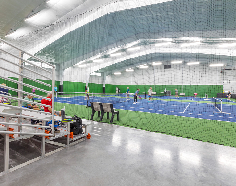 people playing in the completed Lexington racquet center